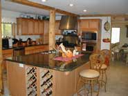 Gourmet creations eminate from the spacious kitchen.